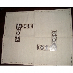 Pano de tabuleiro, em linho caseiro